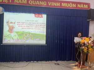 SINH HOẠT CHUYÊN ĐỀ HỌC TẬP VÀ LÀM THEO TƯ TƯỞNG ĐẠO ĐỨC VÀ PHONG CÁCH HỒ CHÍ MINH VỀ TÍNH TIẾT KIỆM VÀ LỐI SỐNG GIẢN DỊ CỦA BÁC.